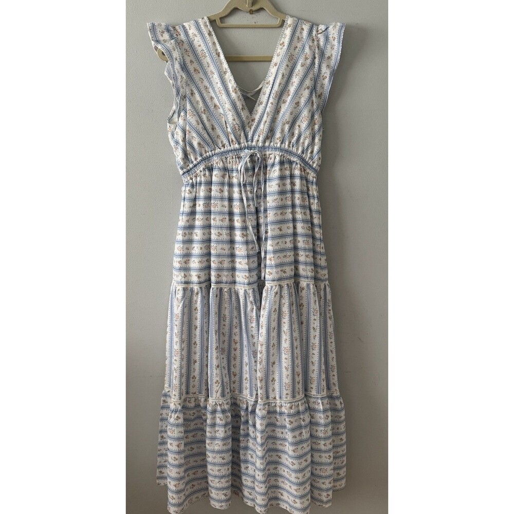 In Bloom Women’s Floral Boho Maxi Dress Size Large Cottagecore Prairie Beach